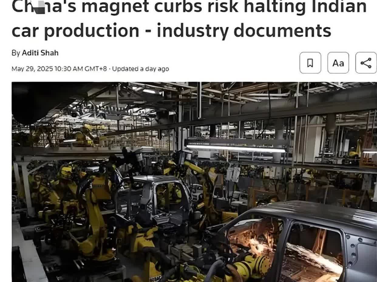 中国严管稀土出口，没想到第一个扛不住的竟然是印度车企！

中国一“攥紧”稀土