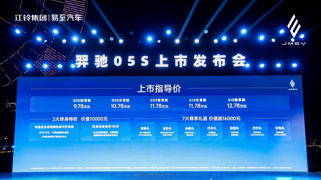 江铃新能源羿驰05S上市，强势入局 10 万级紧凑型纯电SUV 红海