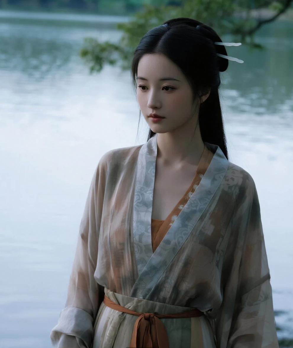 她在湖边轻轻转头，我的心就乱了