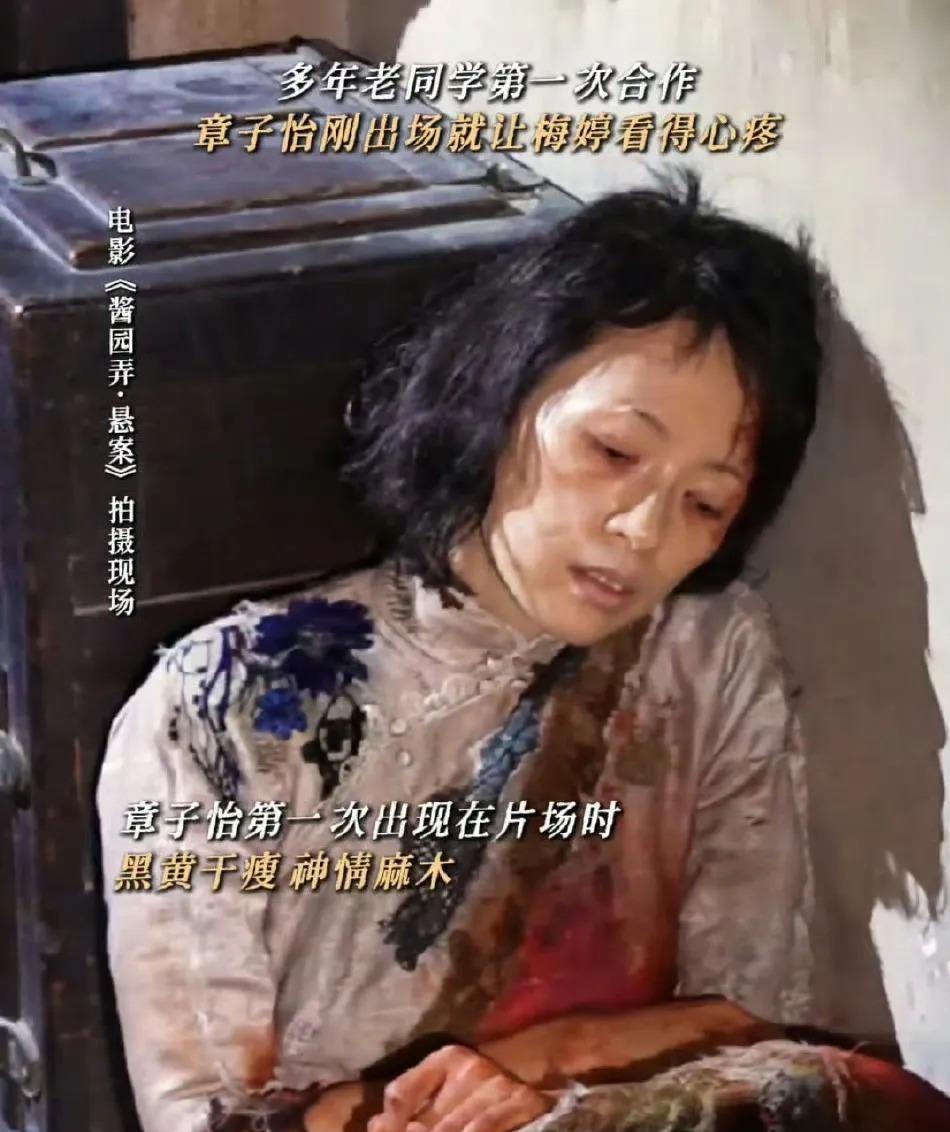 天呐！差点没认出这是章子怡……整个脸上没有一丝血色，瘦黄的皮肤麻木空洞的双眼，绝