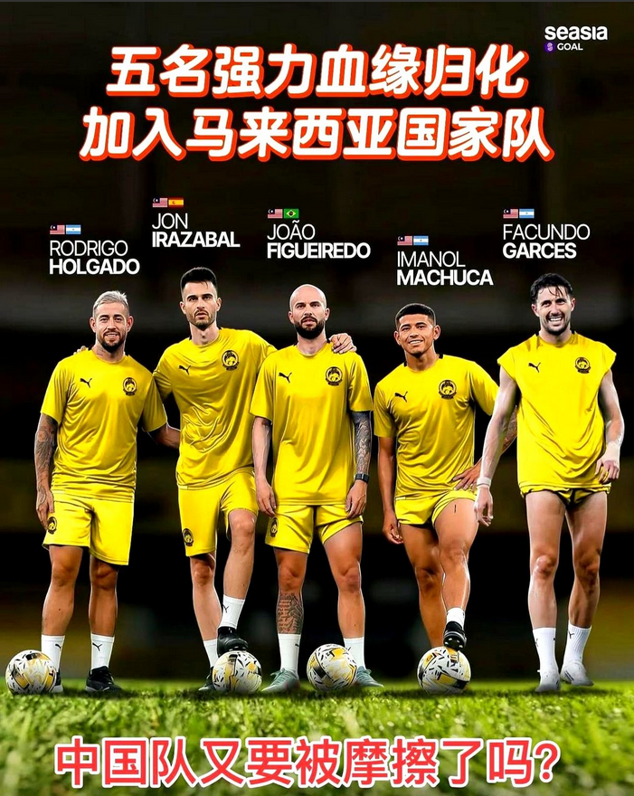 五名强力归化加入马来西亚国家队。

马来西亚足协宣布共有五名新入籍的血缘归化球员