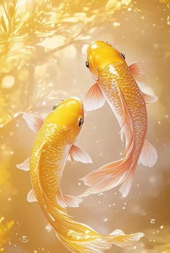 五月，金色锦鲤，锦鲤代表运气，好运连连