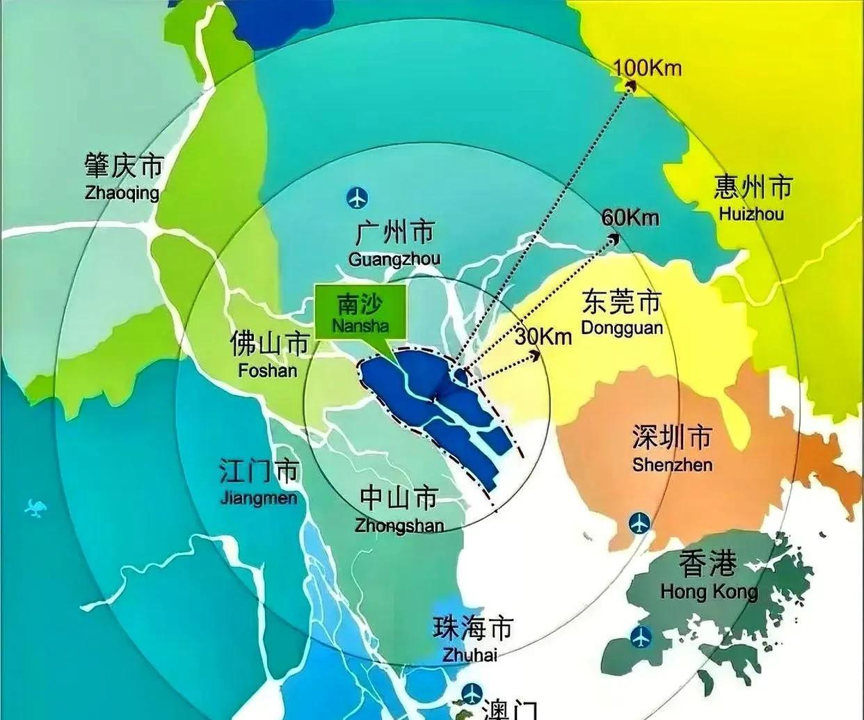 未来，我认为南沙才是粤港澳大湾区真正的核心地带，它虽身处广州的最南端，却同时跟佛