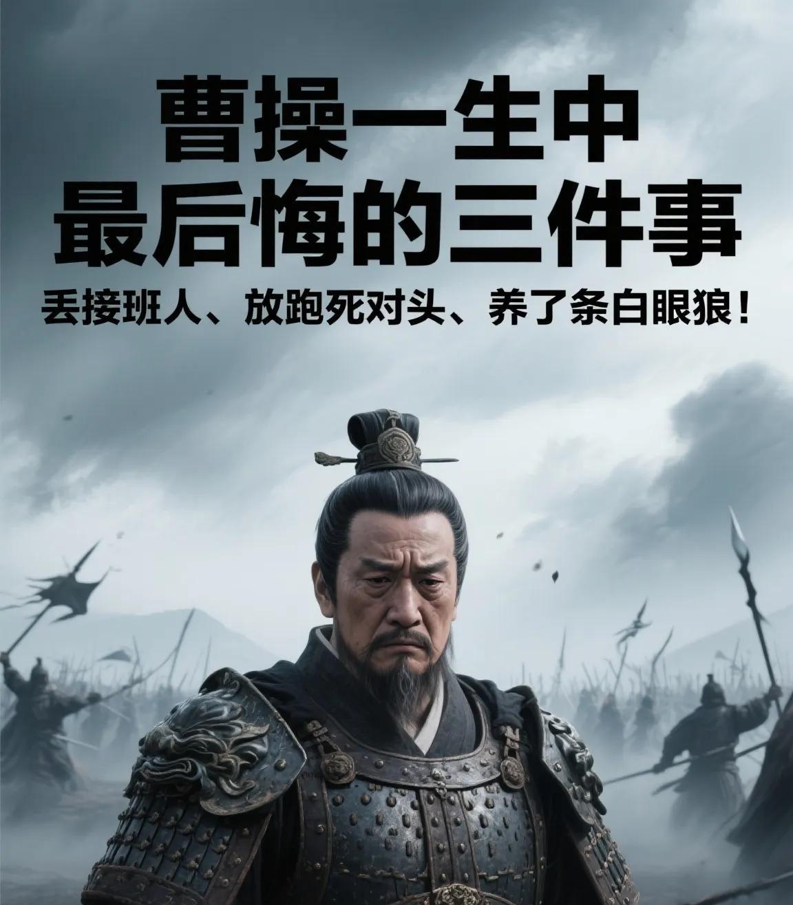 曹操一生中最后悔的三件事，丢接班人、放跑死对头、养了条白眼狼！
“等我死了，儿子