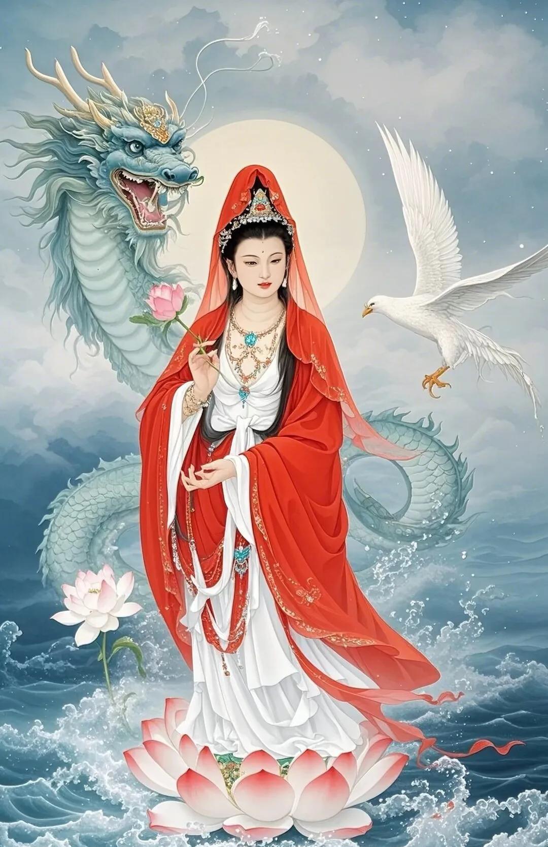 仙姿飘逸，莲花生香，月色如洗，祥龙护佑。
[祈祷][祈祷][祈祷]#春日生活打卡