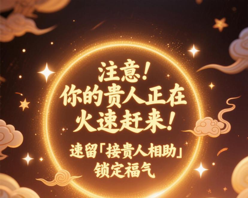 注意！
你的贵人正在火速赶来！
速留「接贵人相助」锁定福气。 #接住好运# #福