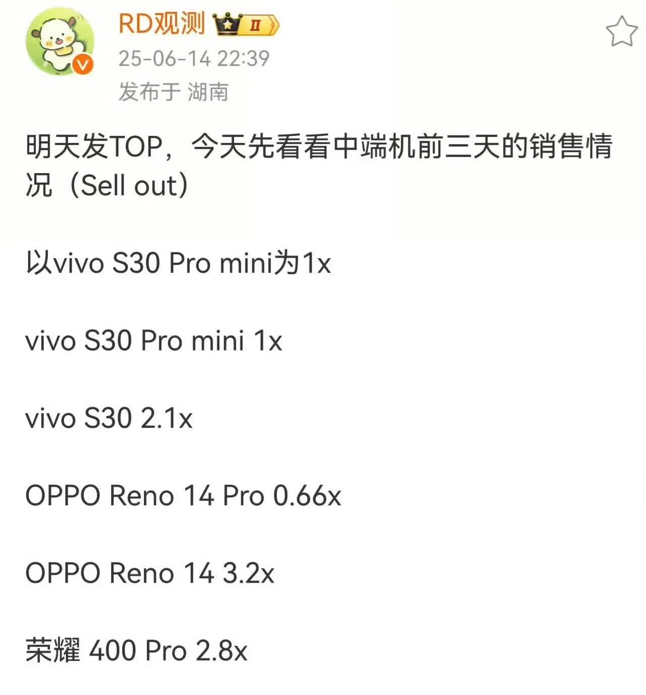 Nova14系列成功封神，荣耀400系列也让耀子成功回血一波，OV得加油了～
