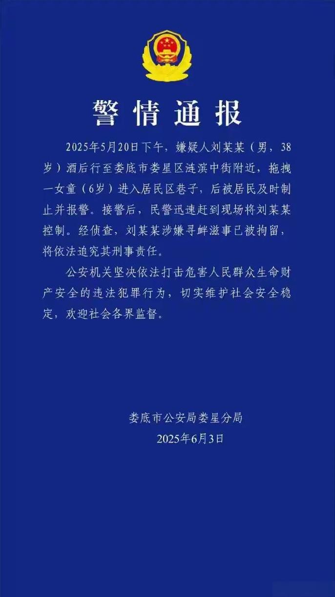 这事儿真让人愤怒。一个38岁的男子，酒后拖拽6岁女童进小巷，这是多么危险的行为。