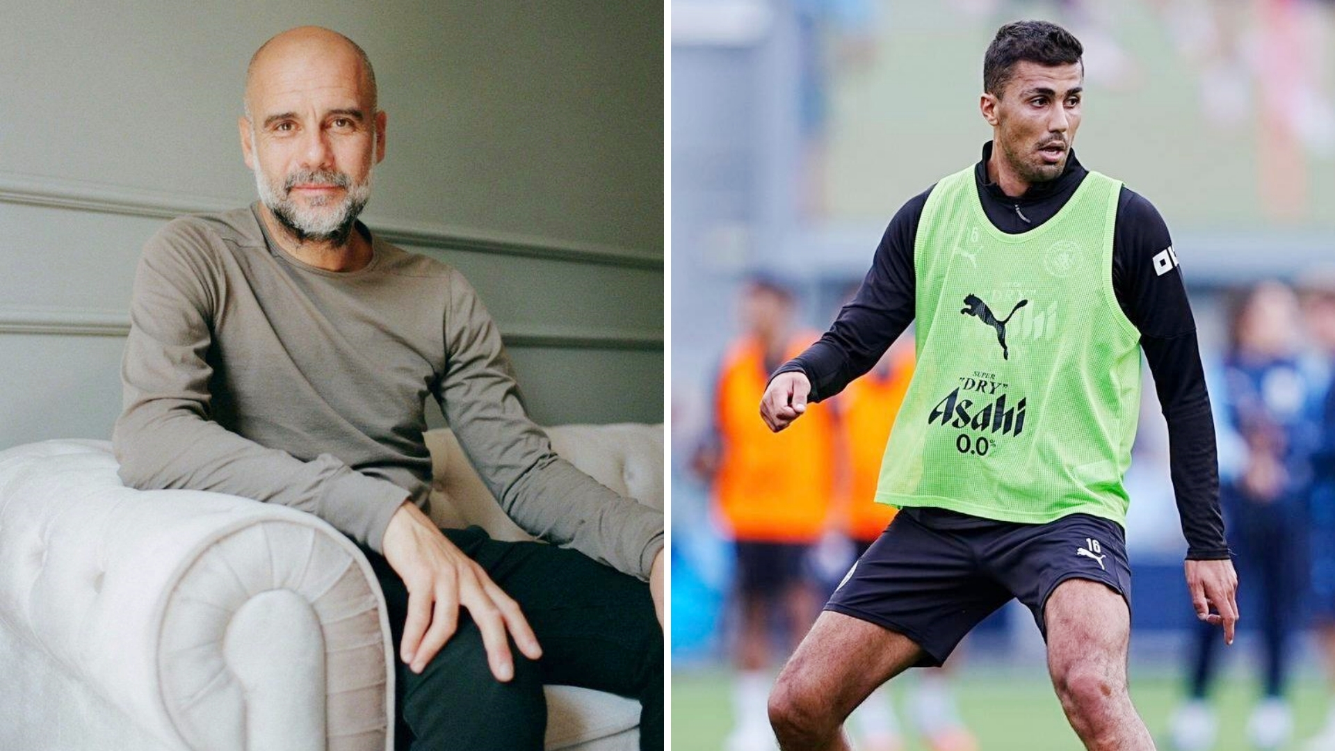 瓜迪奥拉在接受采访时表示：罗德里的情况正在变好。
他在对阵新月的时候受伤，我们希