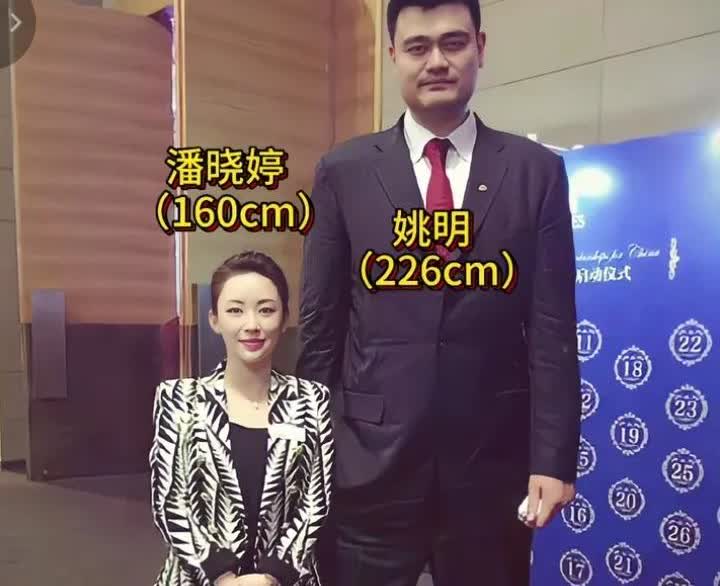 中国球王球后的一张合影，姚明与潘晓婷