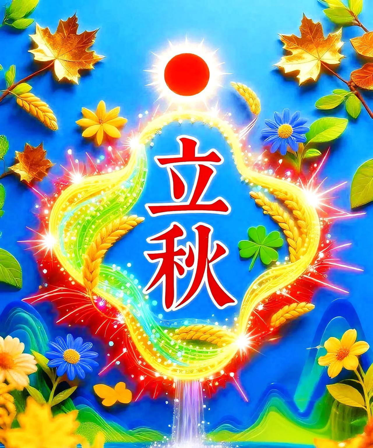 《鹧鸪天·立秋》
风卷残暑送新凉，
阶前梧叶坠轻黄。
田畴渐染千层锦，
稻穗初垂