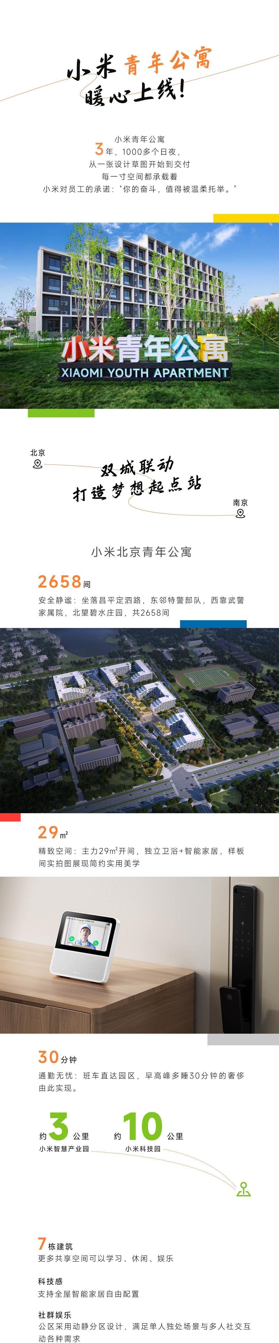 小米在北京，南京为员工提供青年公寓：租金平均每月1999元。