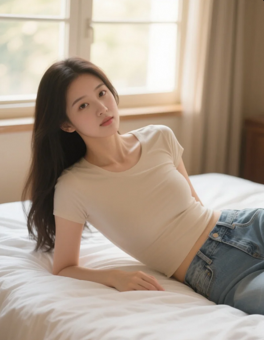 她卧在床上的那一眼，比情话更撩人。