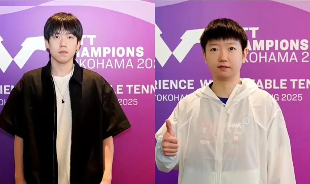 参加横滨冠军赛晚宴的莎莎和楚钦！
8月6日晚在横滨举行了冠军赛赛前晚宴，国乒队员