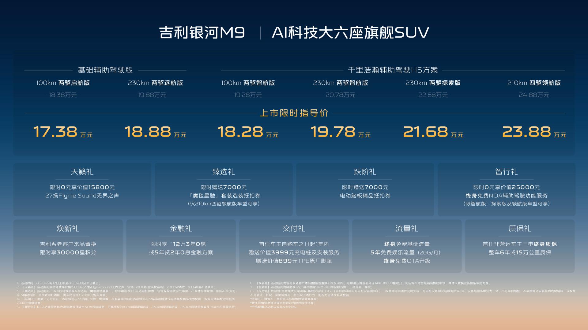 AI体系造AI汽车！限时17.38万起，吉利银河M9上市，开启AI出行新时代