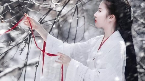 刘亦菲新戏路透，古装扮相绝美