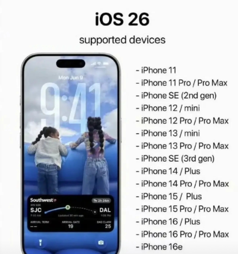 iOS26放弃了老机型，老用户：感谢库克不升之恩。
iOS26的升级名单里，没有