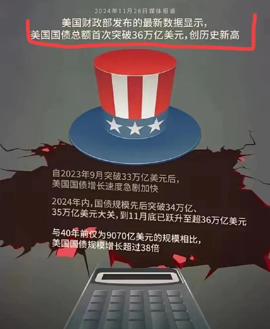 美国注定再也站不起来的原因是什么
原因有两个，第一个是美国36万亿国债，这36万