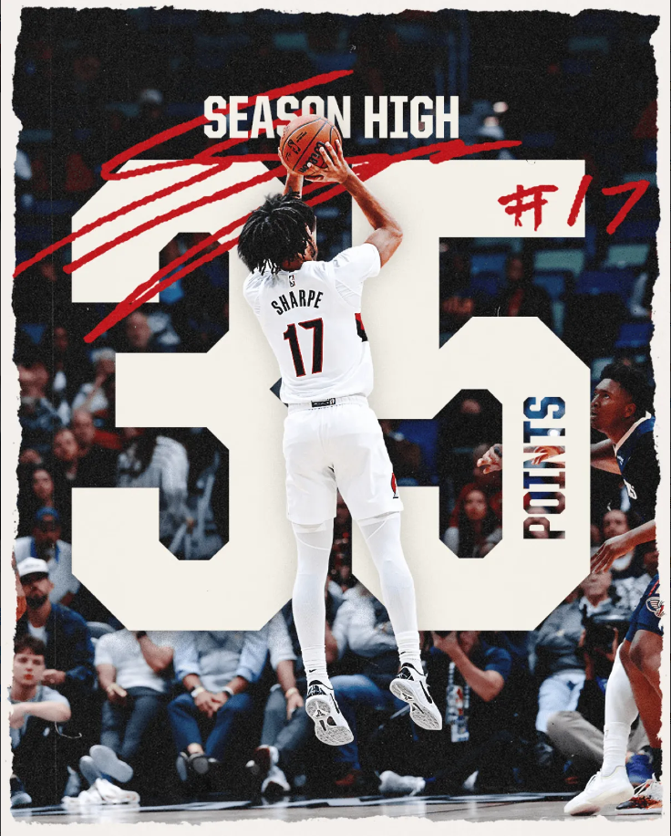 NBA常规赛，开拓者125-117击败鹈鹕。
开拓者官媒更新了动态，晒出一张照片