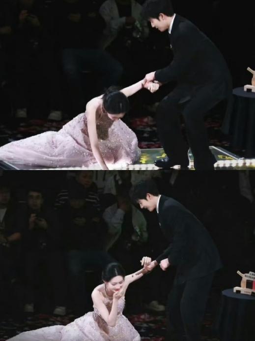 孟子义摔出了神图 跟Jennifer Lawrence 在奥斯卡封后领奖前不小心