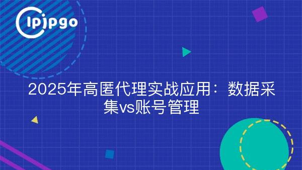 2025年高匿代理实战应用：数据采集vs账号管理