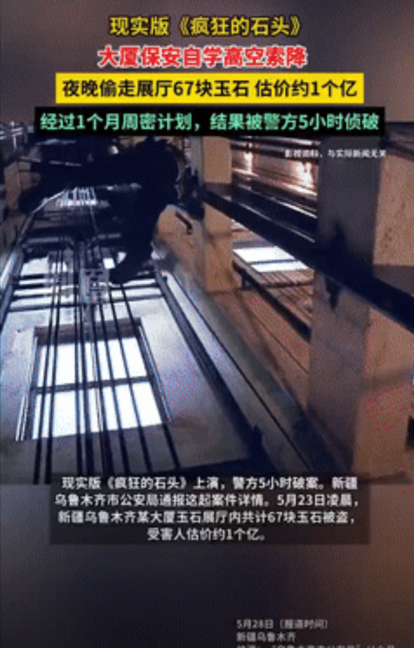 太猖狂了！新疆，有人凌晨报警，23楼展厅里价值100000000元的67块玉石不
