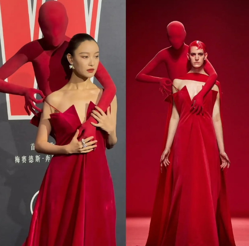 估计倪妮也是后悔了

没料到，W盛典自己走了个红毯

自己的礼服没火，品牌方也没