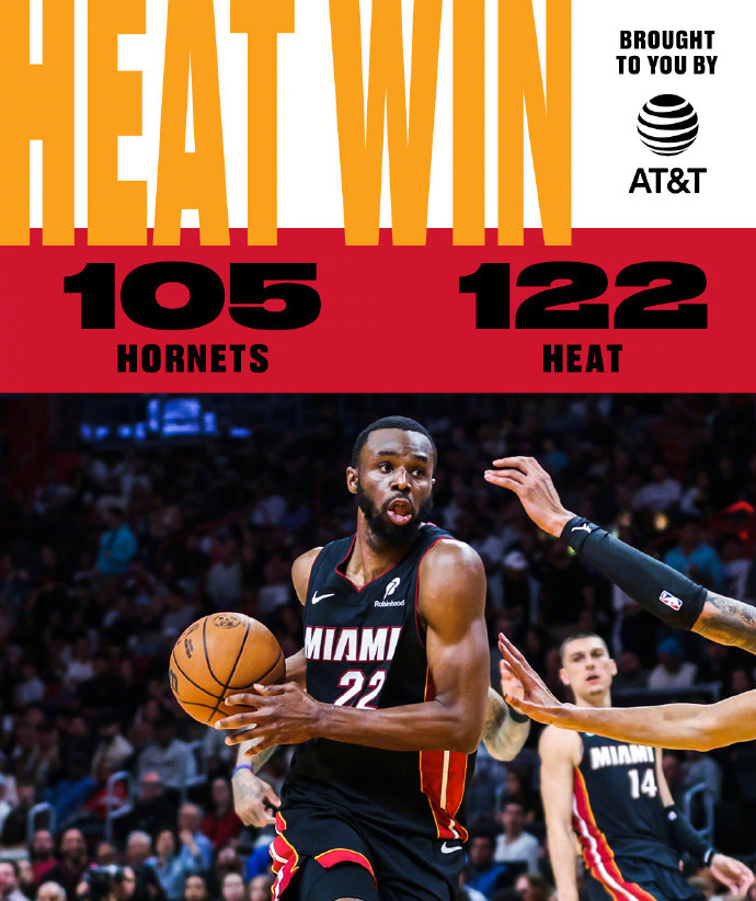 北京时间3月24日，NBA常规赛热火主场迎战黄蜂，最终以122-105大胜对手，