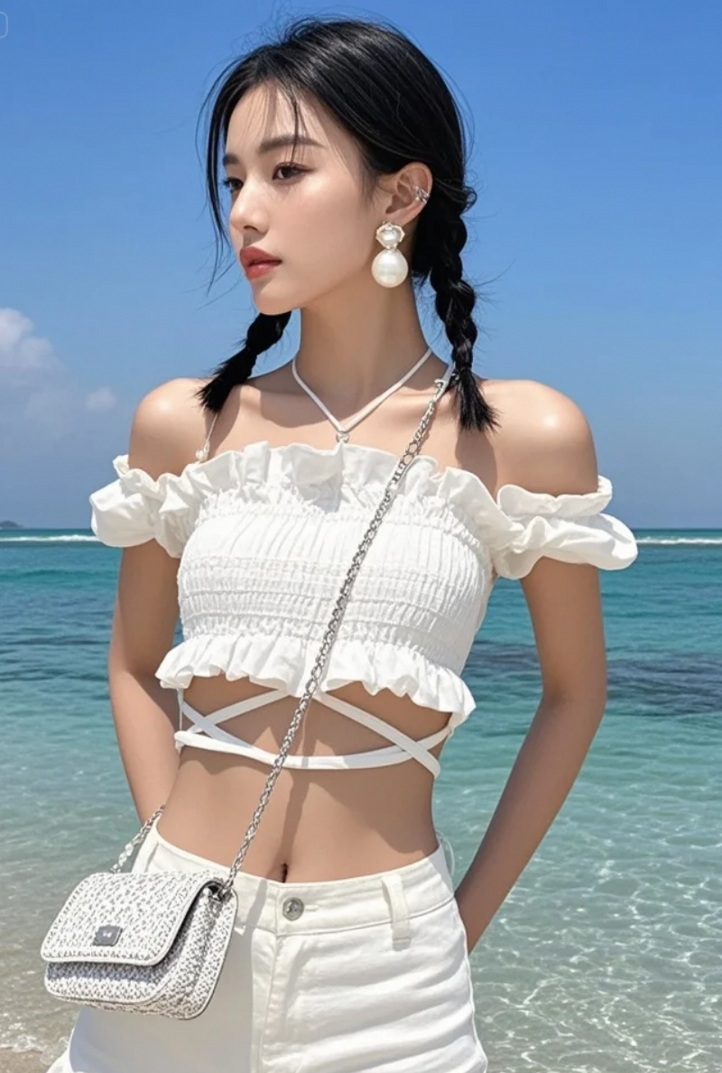 暮色四合，她与大海交换心事