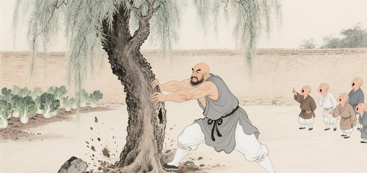 一根倒拔的垂杨柳，一棵被砍断的松树，一句看似无意的话语，让两位英雄的兄弟情谊蒙上