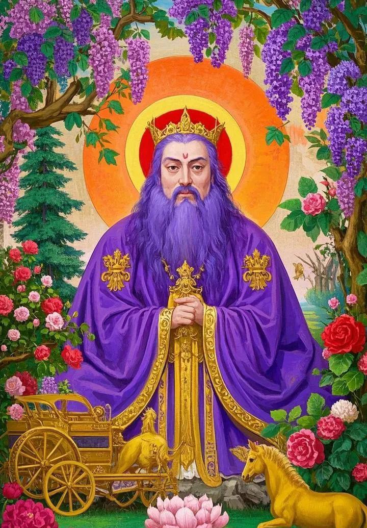 紫薇大帝佑平安，家和万事皆顺心。紫薇大帝赐吉祥，财源广进福泽长。紫薇大帝护安康，