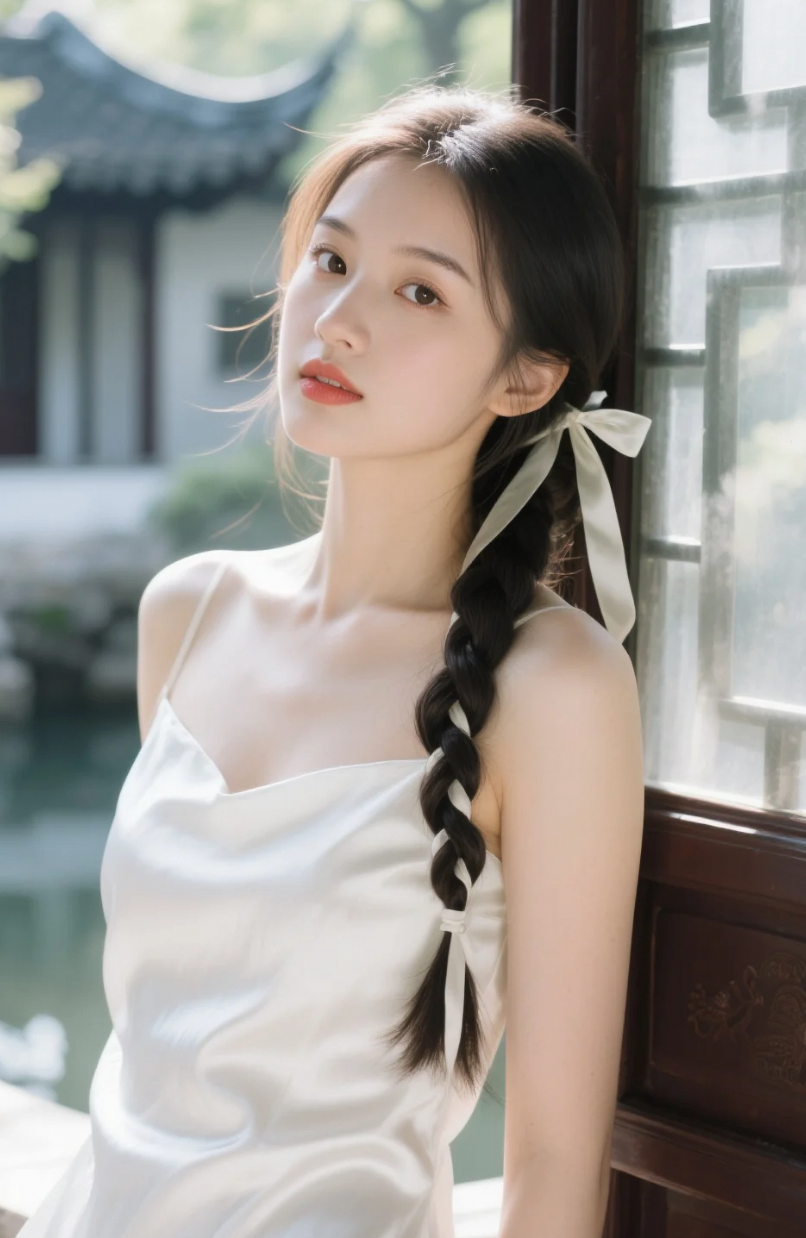 雕梁画栋间，她的存在成了一幅画卷