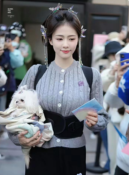 白鹿好身材毛线衣都裹不住，好体态


