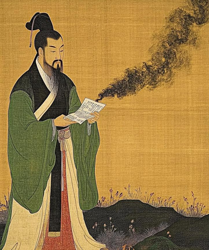 书生外出踏春，去到一个人迹罕至的山坳，看见一座荒废的古墓，里面的棺材和残骨都被野