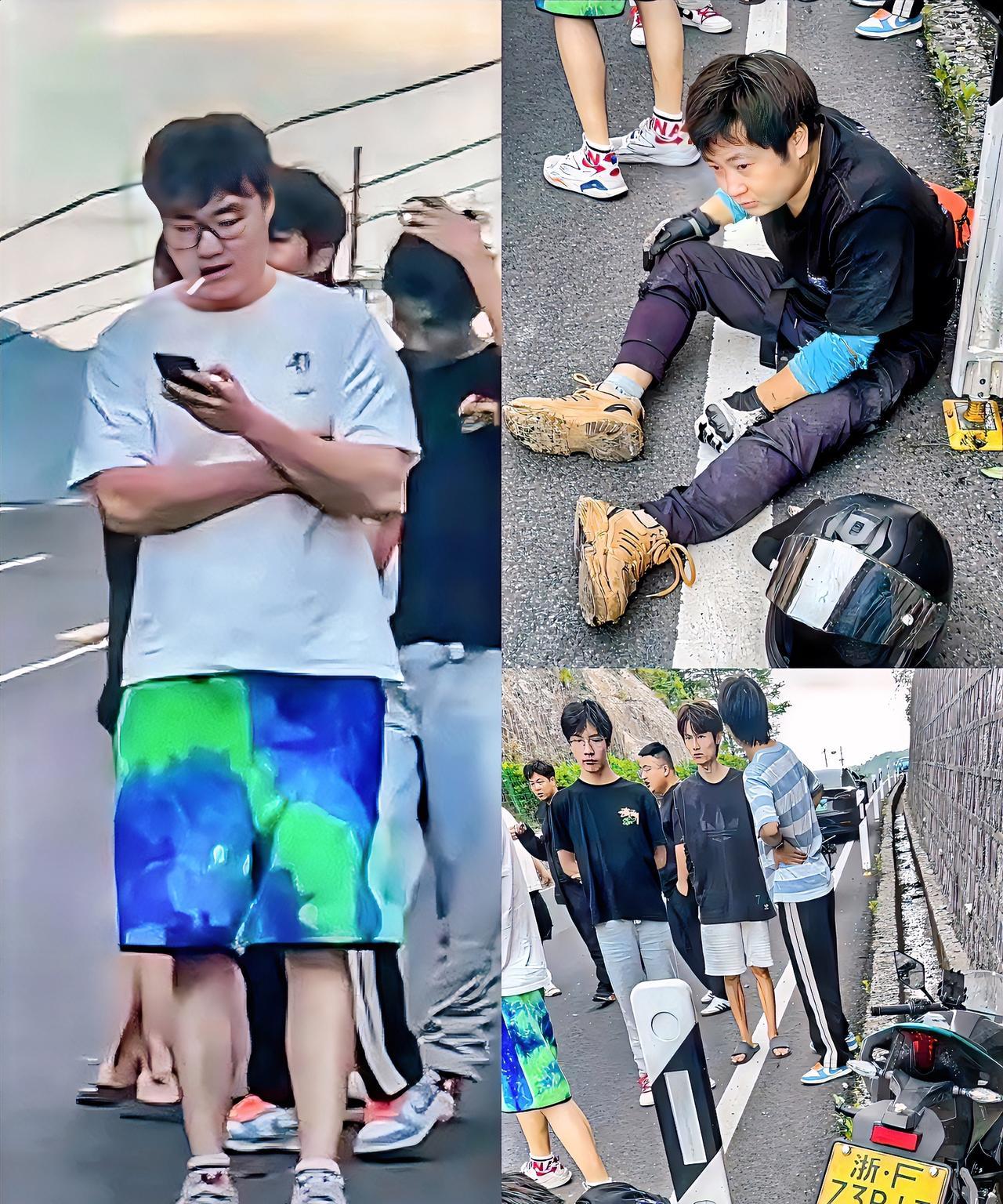 宁波保时捷少爷正面照曝光！
发生事故后，少爷双手抱于胸前，嘴里叼着香烟，另一只手