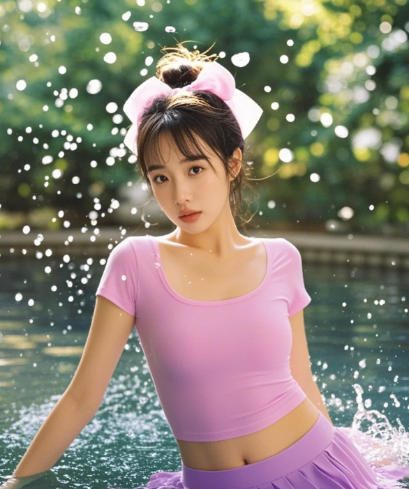温泉浸泡芙蓉色 曲线玲珑最是销魂