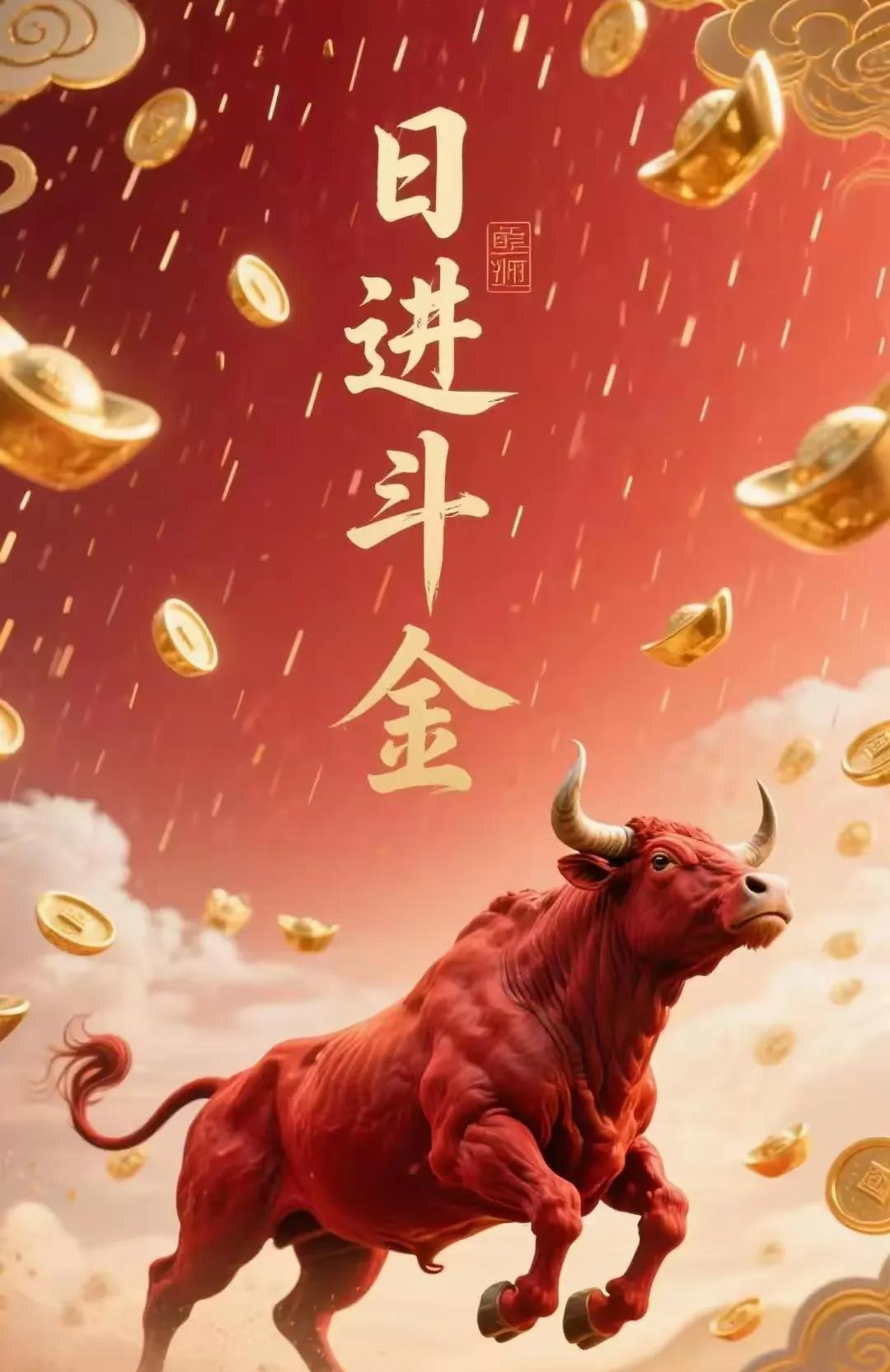 红牛送来金元宝
日进斗金发大财