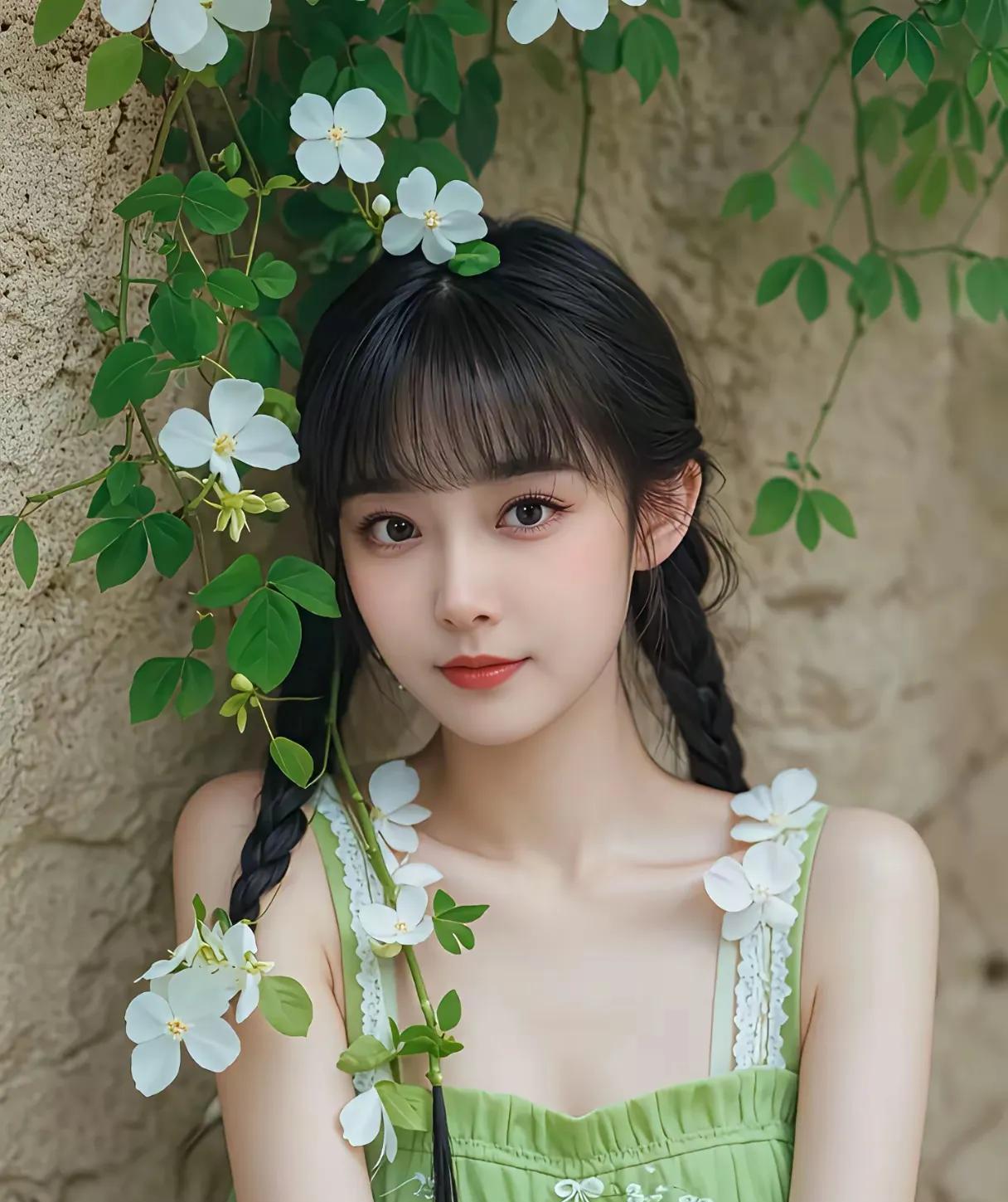 清纯素雅妙龄花，
盈盈暗香洁无瑕。
青梅竹马情牵手，
……请友续句
【甘甜笑语赏