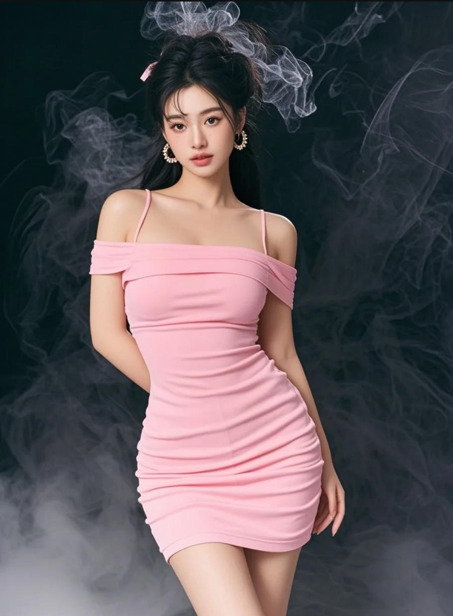 粉色也能很飒，你看她的眼神就知道