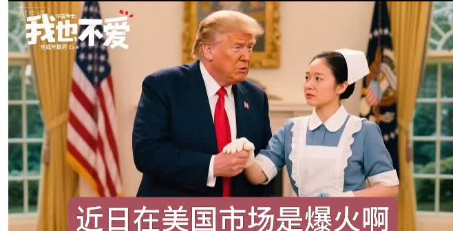 【特朗普爱上白宫保洁，无脑短剧在美国一个月狂揽1.5亿美元】这是一部很狗血的短剧
