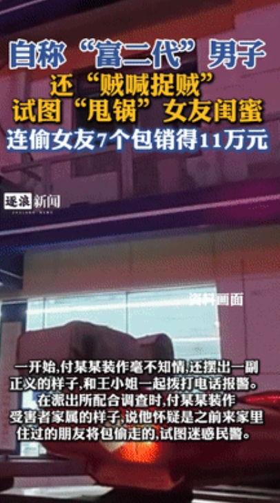 “赔了夫人又折兵！”男子自称是富二代，却连偷女友7个包获利11万！不料，被女友发