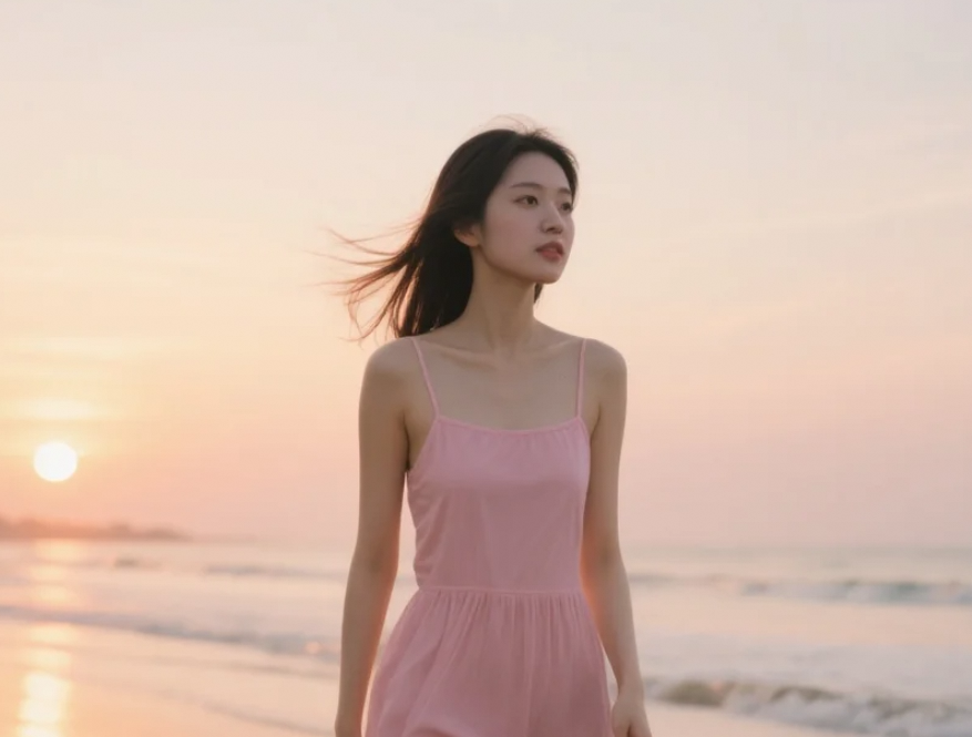 这条连衣裙让我感觉自己像是童话中的仙子，而这片海滩就是我的仙境。