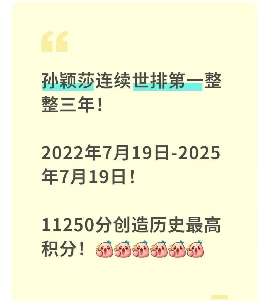 李隼教练领将感言上不了热搜，但莎莎上热搜了！！
今天是莎莎连续世排第一整三年！从