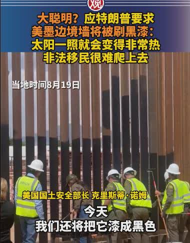 大聪明？应特朗普要求美墨边境墙将被刷黑漆：太阳一照就会变得非常热，非法移民很难爬
