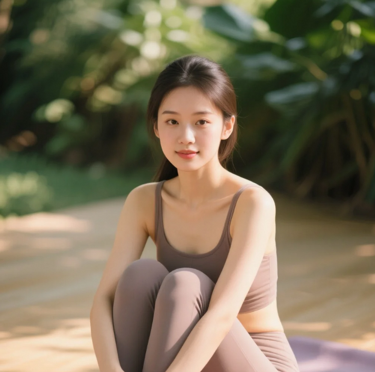 晨光里舒展的温柔曲线 瑜伽服勾勒的静谧美学