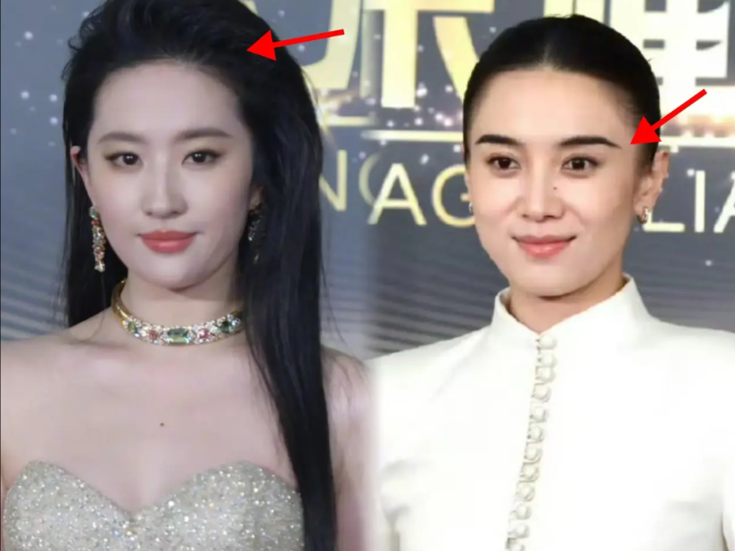 当把本届白玉兰奖的准视后刘亦菲与宋佳放在一起，两种脸型的差别一目了然！

刘亦菲