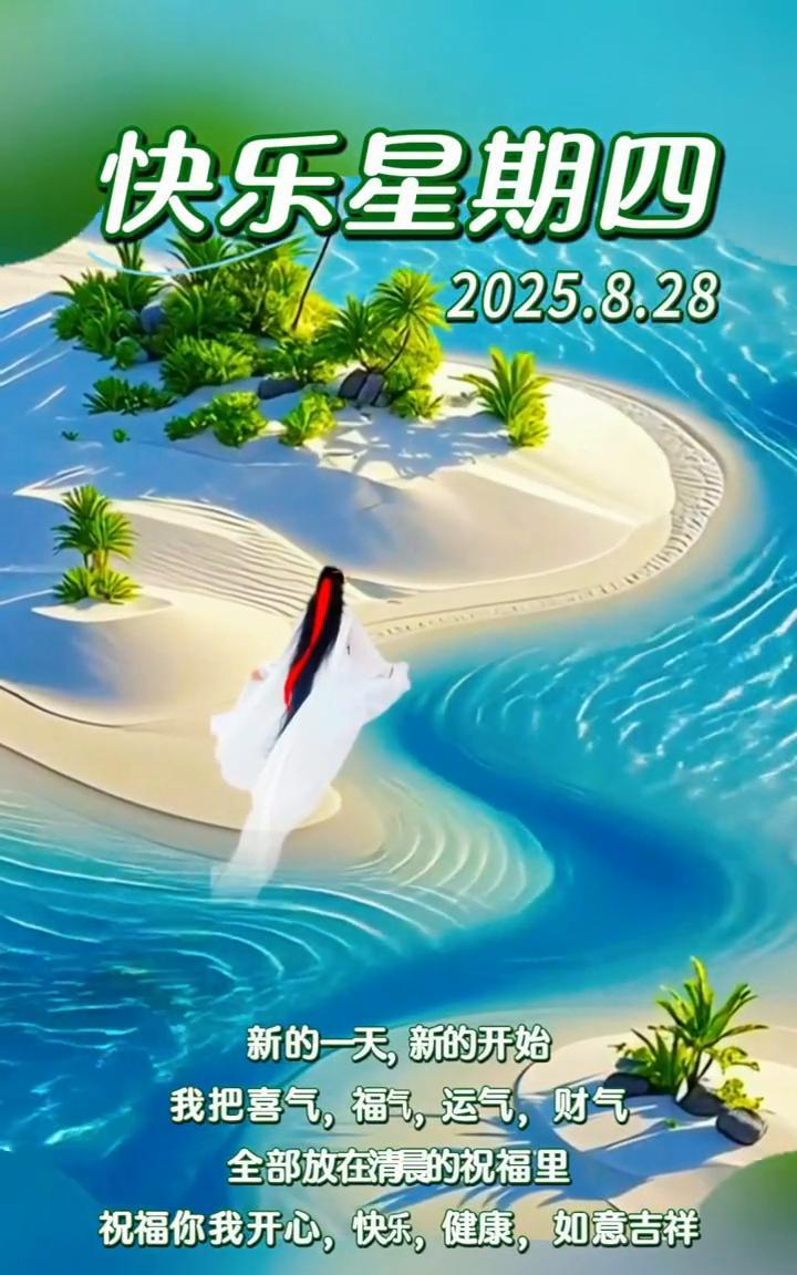 快乐星期四，2025.8.28。
新的一天，新的开始。我把喜气、福气、运气、财气
