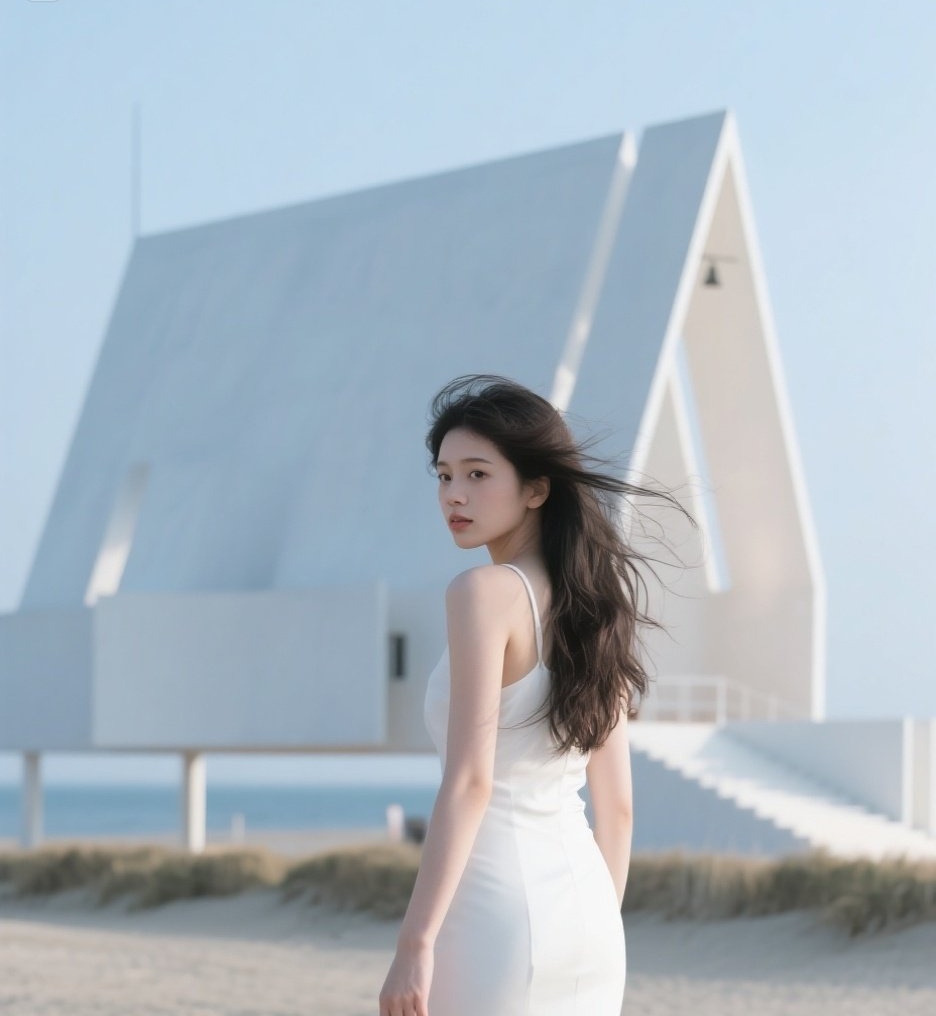 热辣美眉踏浪行，紧身裙摆舞风情