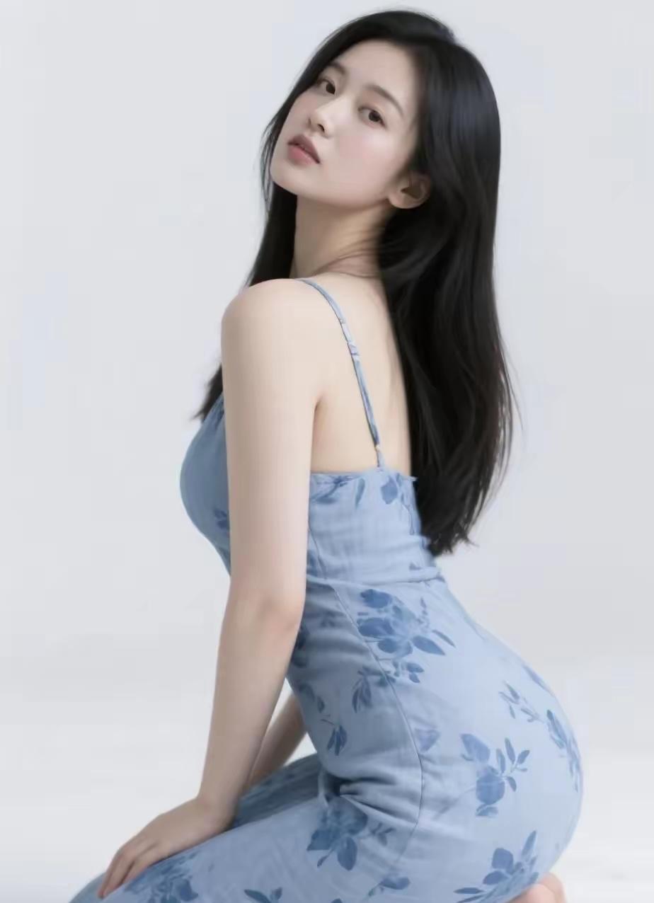 温柔蓝调，优雅气质，花裙飘逸，美不胜收。