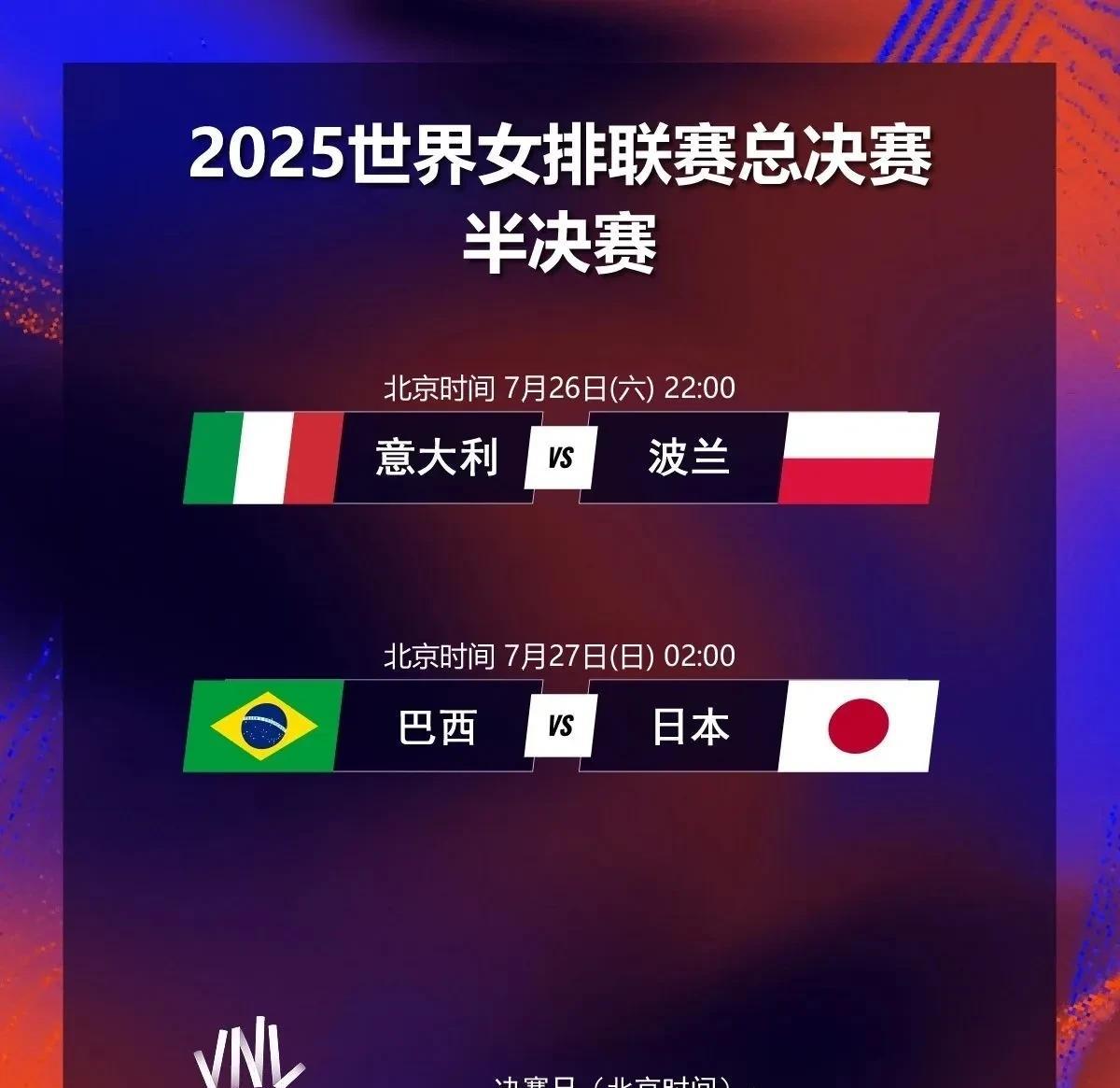 凌晨两点，别睡！
决赛真的来了，意大利像开挂，三局把波兰打懵；巴西被日本拖到第五